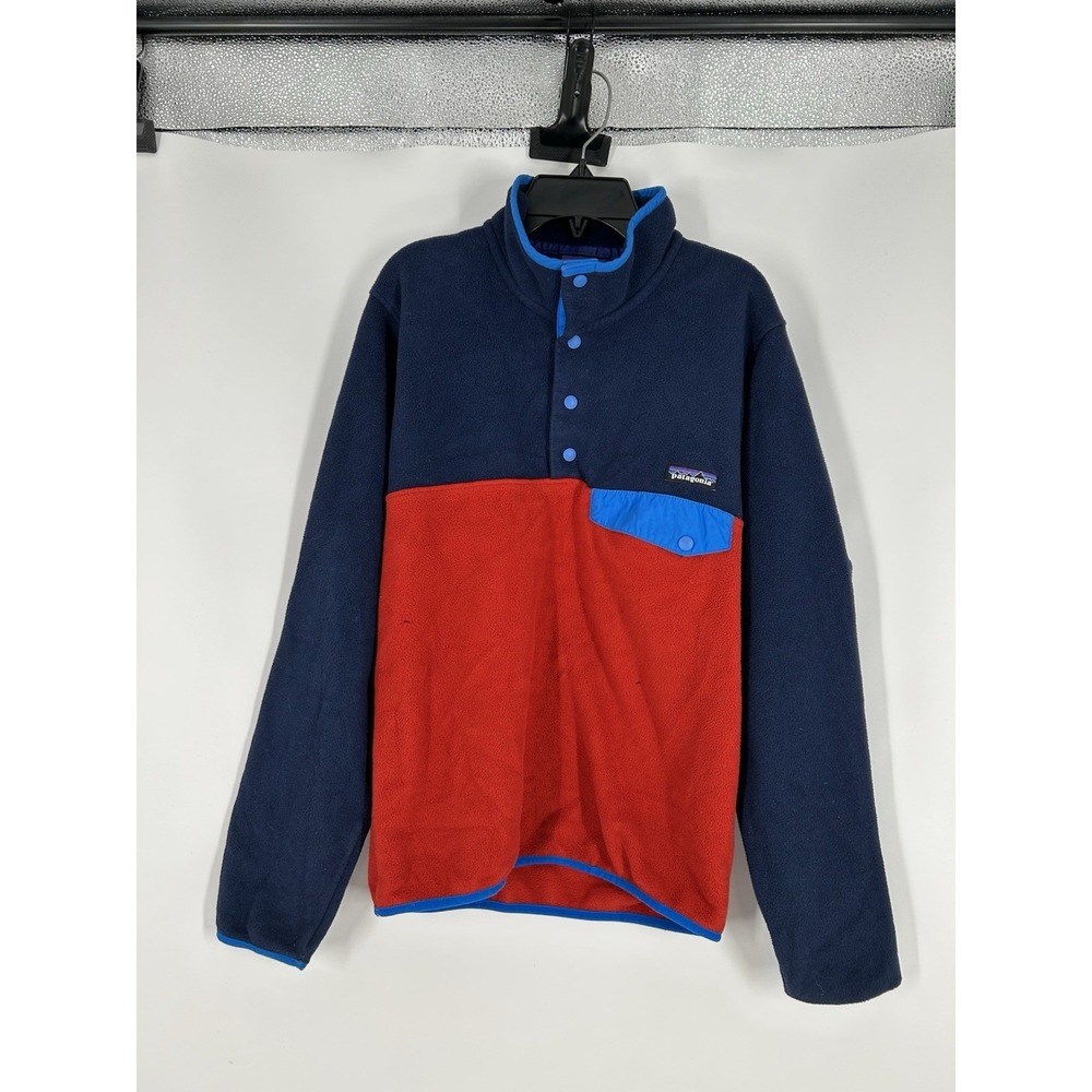 Patagonia Synchilla Snap T‎ Fleece Pullover Sweater Jacket Colorblock Mens XS